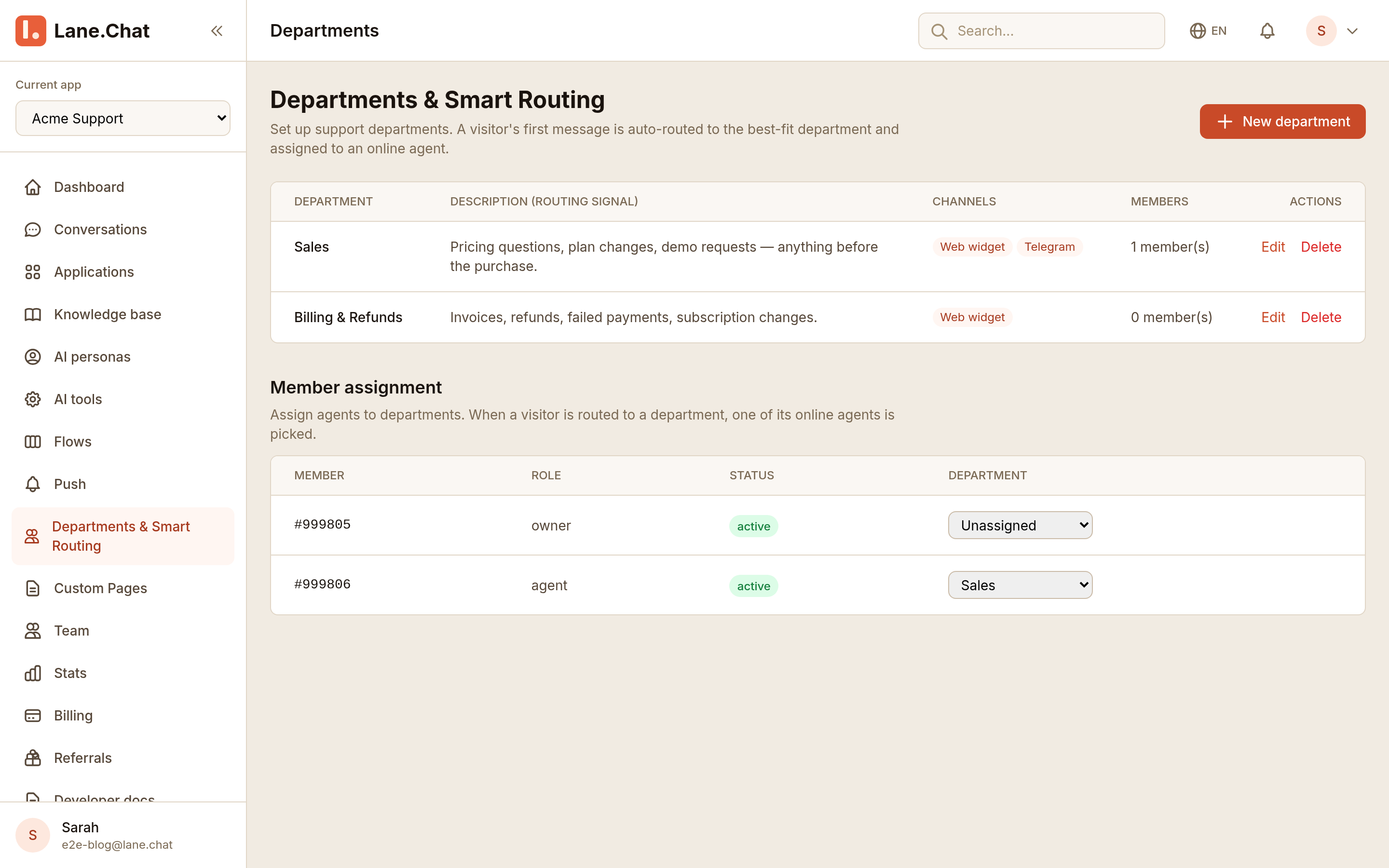 Step 5 — routing rules editor
