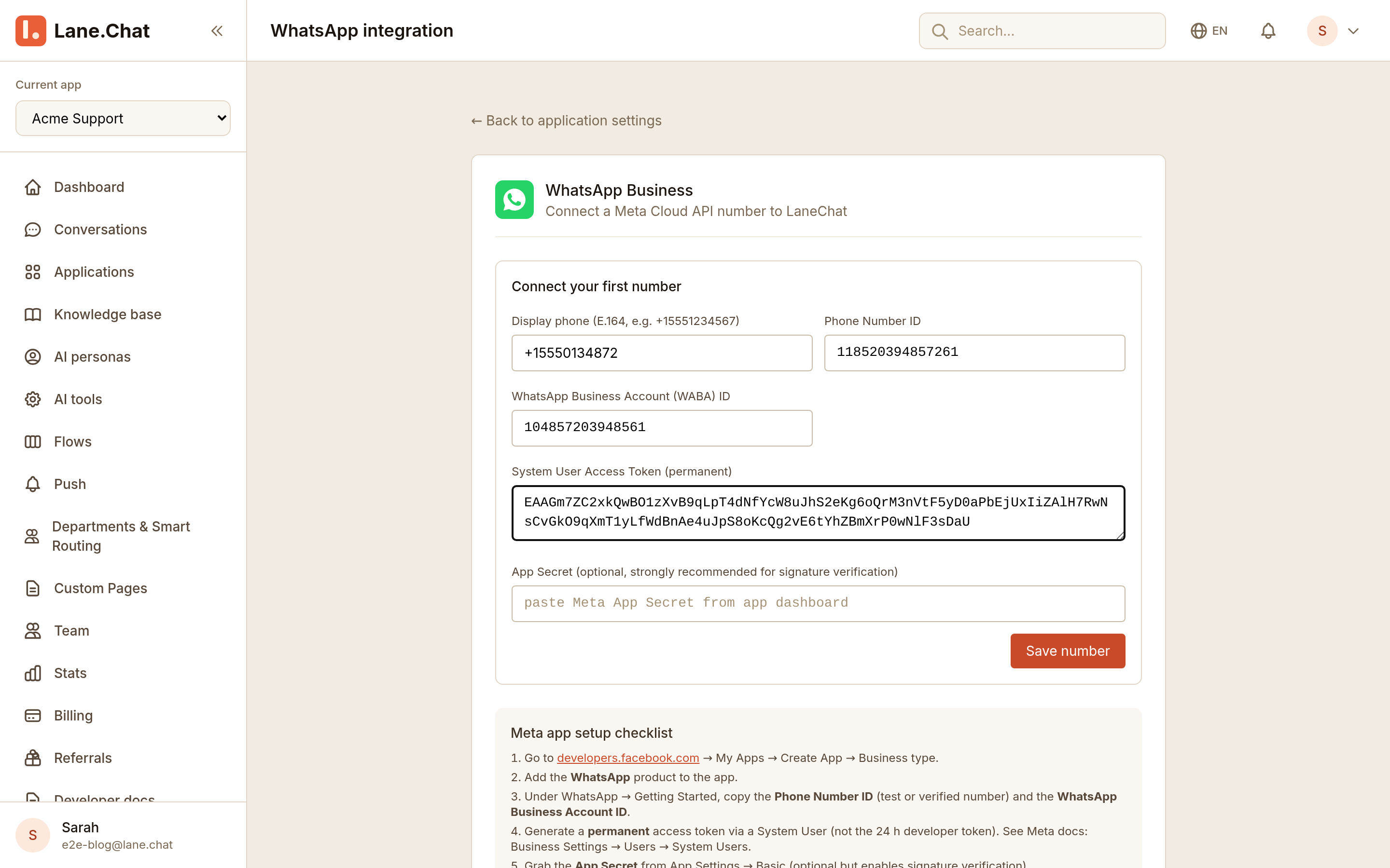 Step 5 — Paste Cloud API credentials